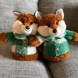 American Eagle plush fox slippers